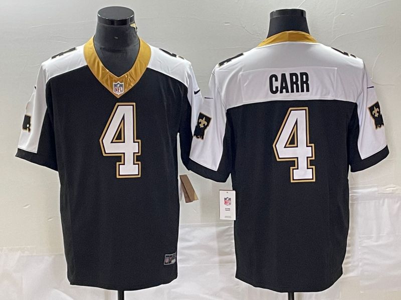 Men New Orleans Saints #4 Carr Black Nike 2023 Vapor Untouchable Limited Player NFL Jersey